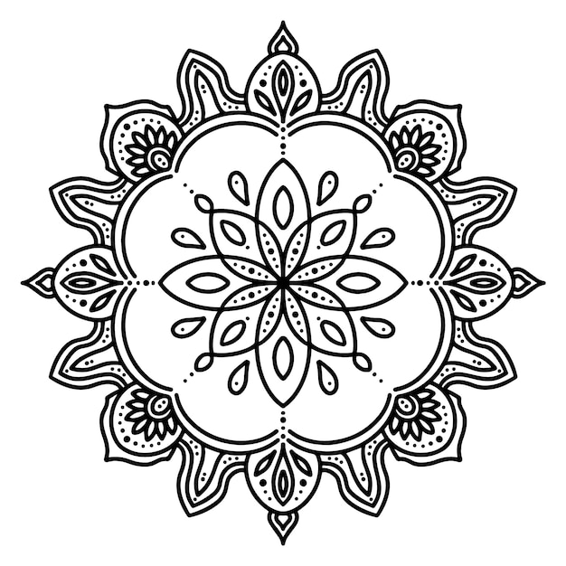 Free Vector watercolor mandala lotus flower drawing