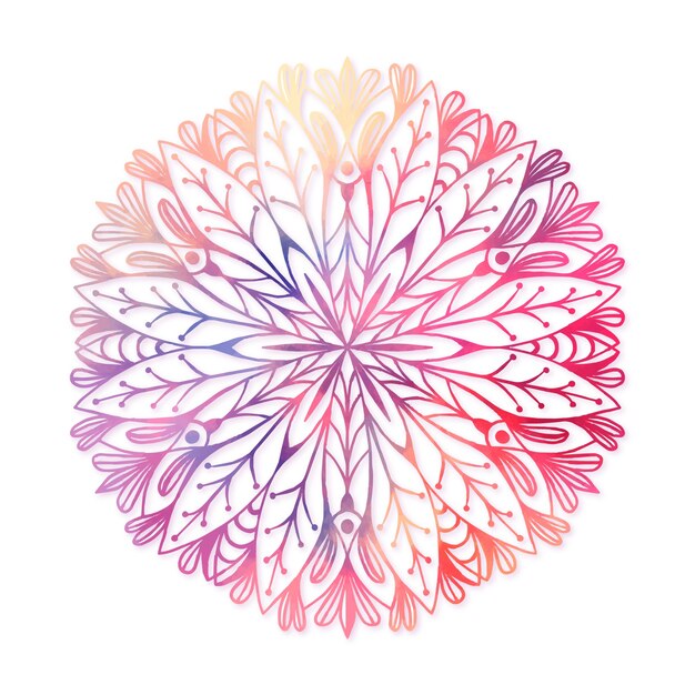 Watercolor mandala lotus flower drawing