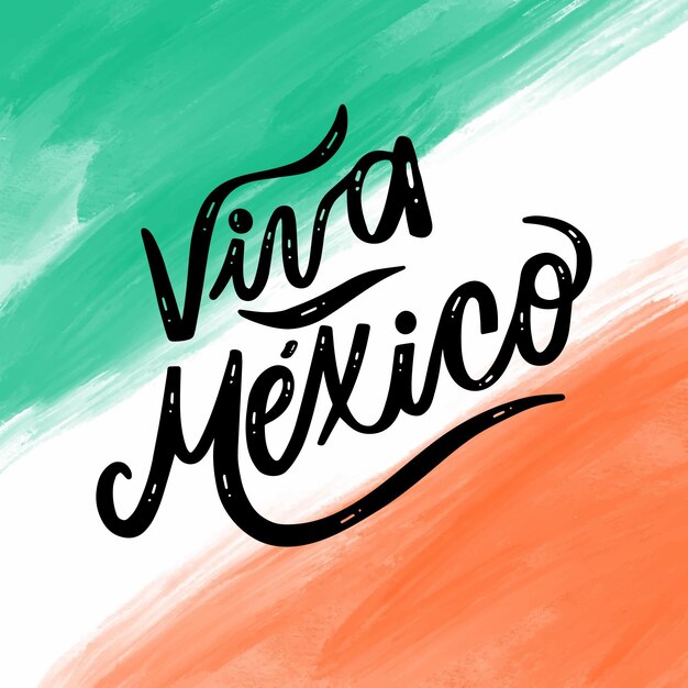 Watercolor mexic independence day concept