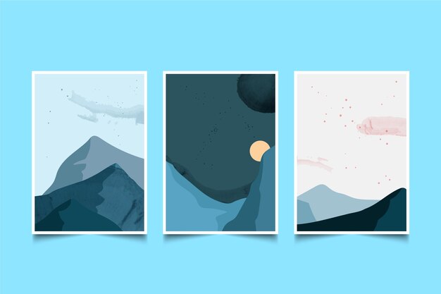 Watercolor minimal landscape covers