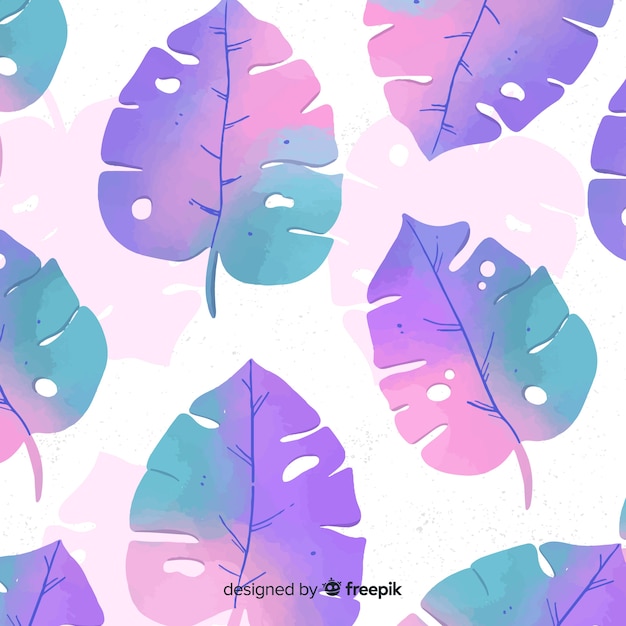 Free Vector watercolor monstera background