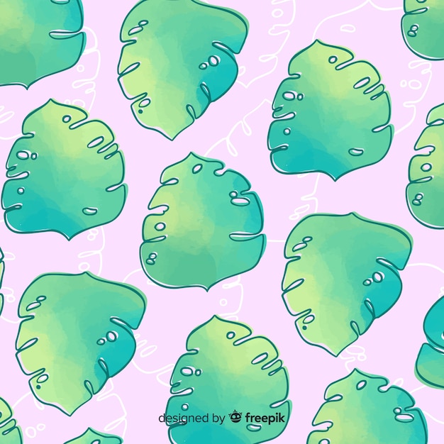 Free Vector watercolor monstera background