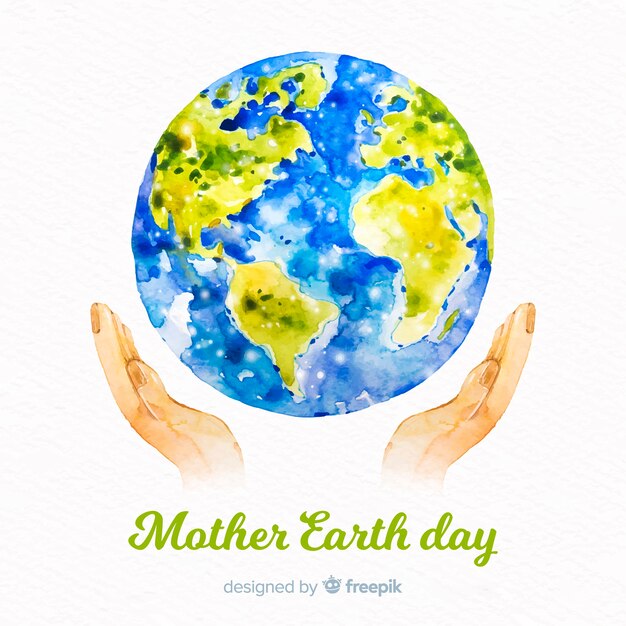 Watercolor mother earth day background