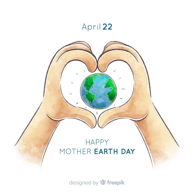 Watercolor mother earth day background