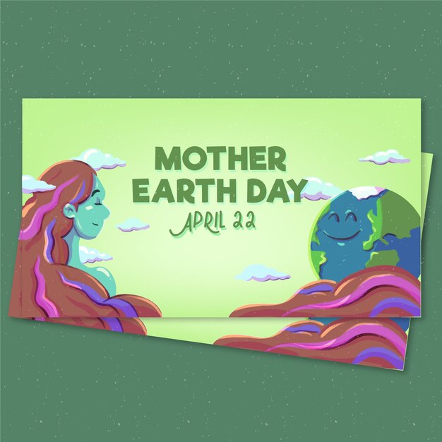 Watercolor mother earth day banner theme