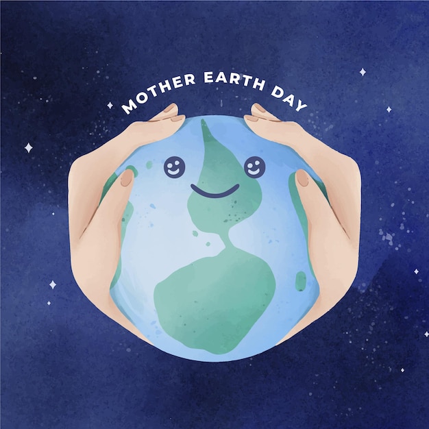 Free Vector watercolor mother earth day illustration