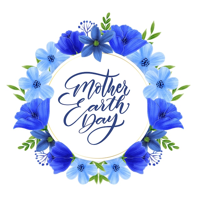 Free Vector watercolor mother earth day with flowers