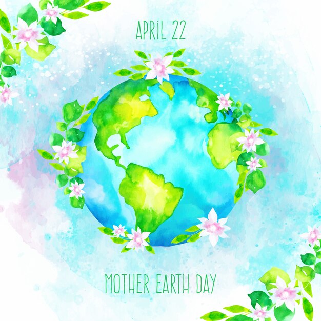 Watercolor mother earth day