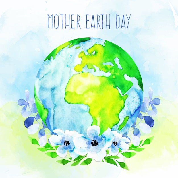 Watercolor mother earth day