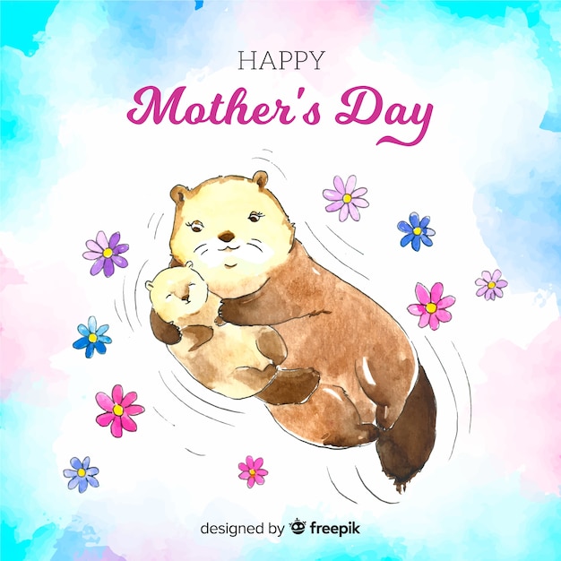 Free Vector watercolor mother's day background