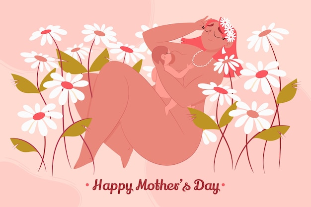 Watercolor mothers day background