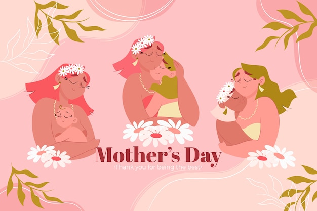 Watercolor mothers day background