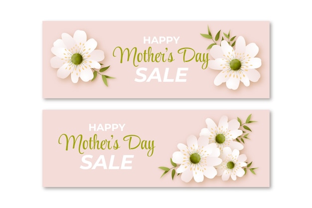 Watercolor mothers day banner