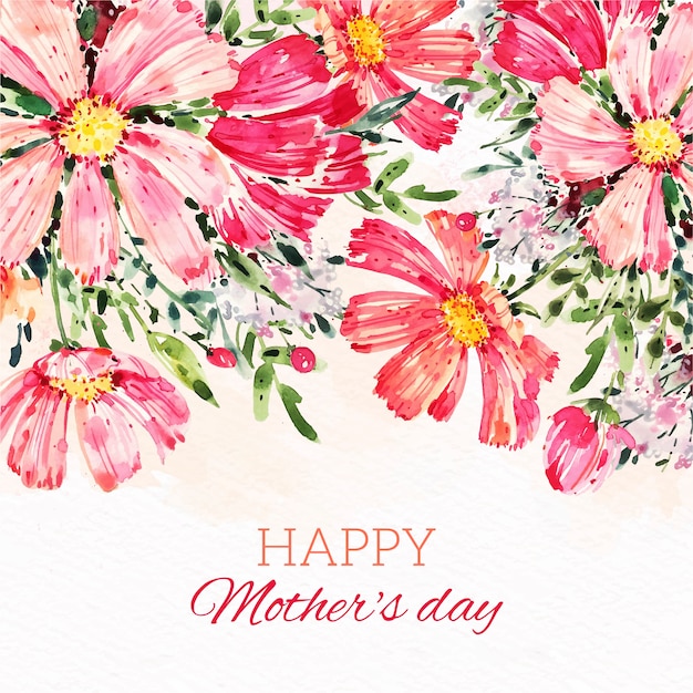 Watercolor mothers day concept