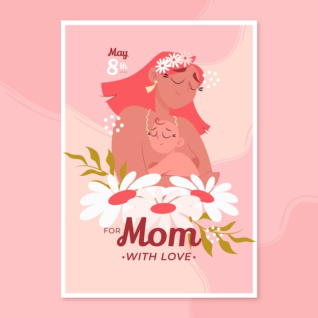 Free vector watercolor mothers day greeting card