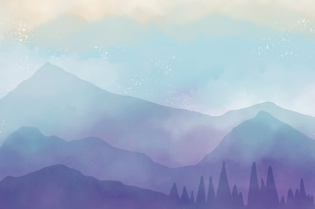 Free vector watercolor mountains background