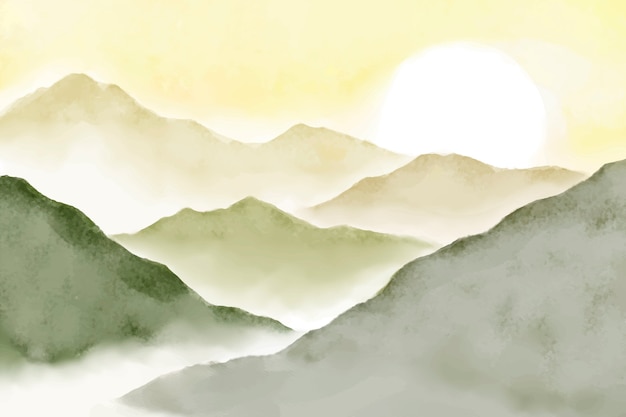 Free Vector watercolor mountains background