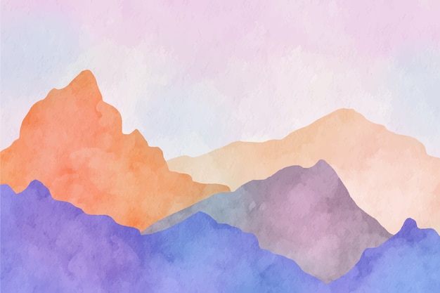 Watercolor mountains background