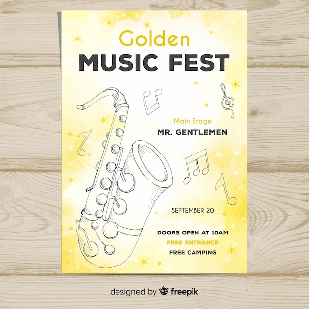 Watercolor music festival poster