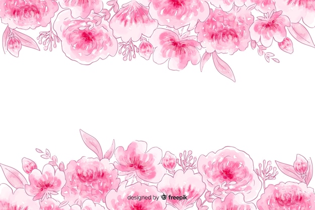 Free Vector watercolor natural background with flowers