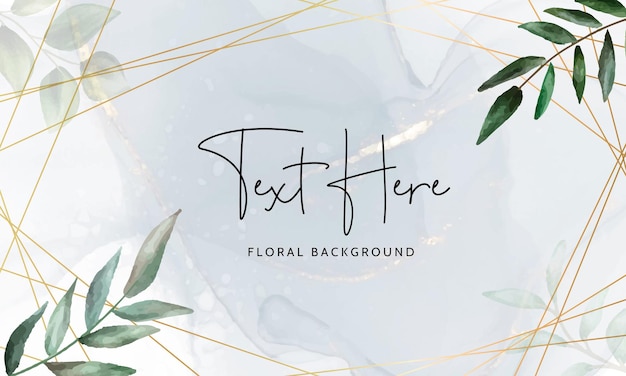 Free Vector watercolor nature background with elegant leaves