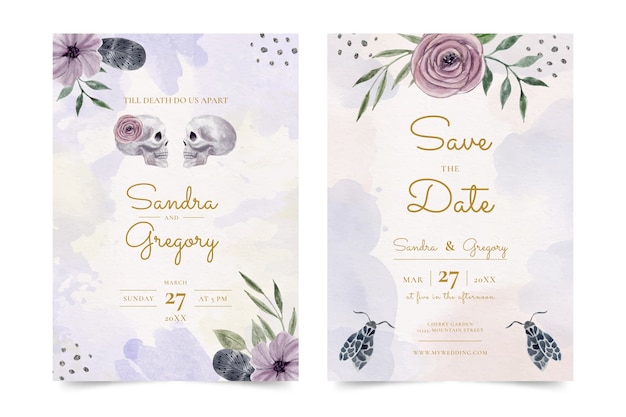 Watercolor nautical wedding invitations