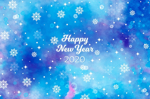 Watercolor new year 2020