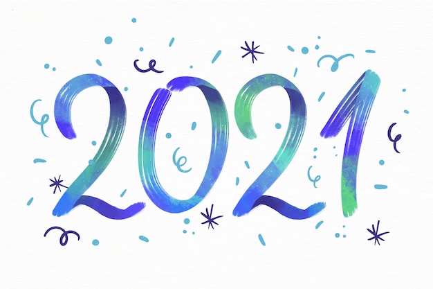 Watercolor new year 2021 background