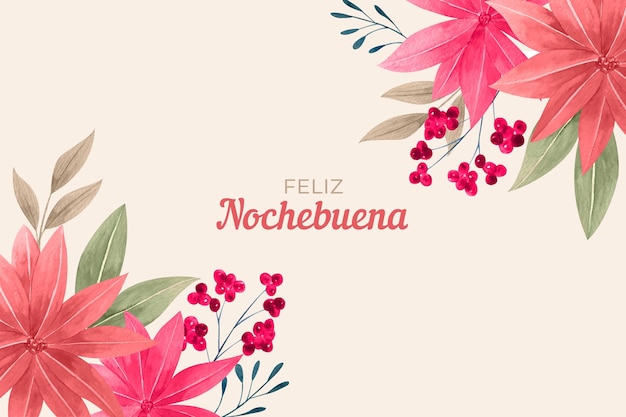 Watercolor nochebuena background