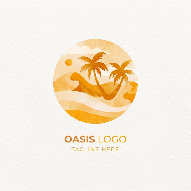 Watercolor oasis logo