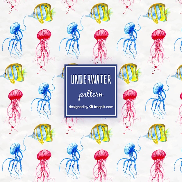 Free vector watercolor octopuss pattern