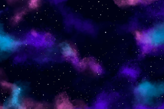 Free Vector watercolor outer space background with stars