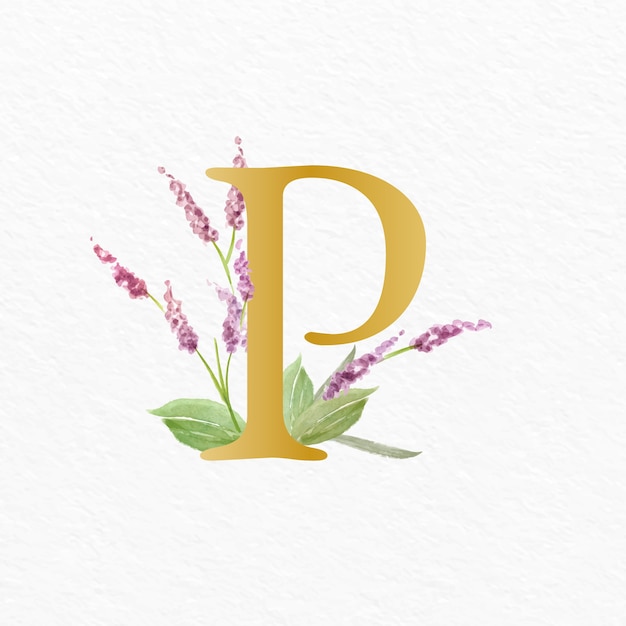 Free Vector watercolor p logo template