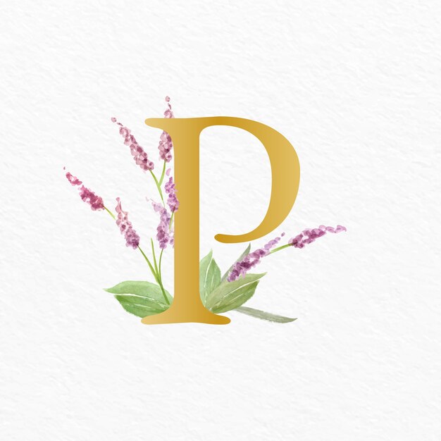 Watercolor p logo template