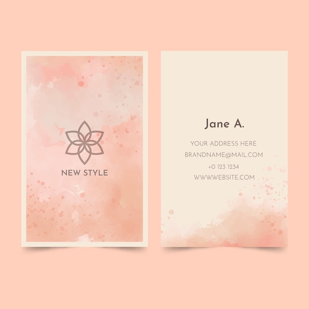 Watercolor paint-dipped business card template