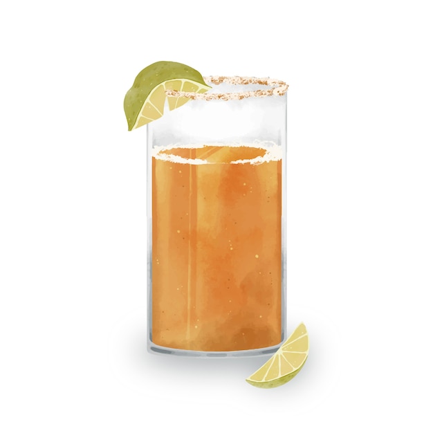 Free Vector watercolor painted michelada illustration