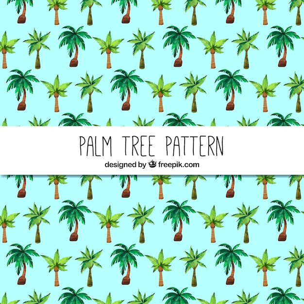 Free vector watercolor palm tree pattern