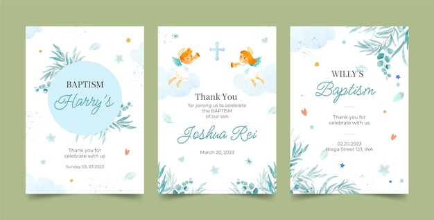 Free vector watercolor party favor card collection