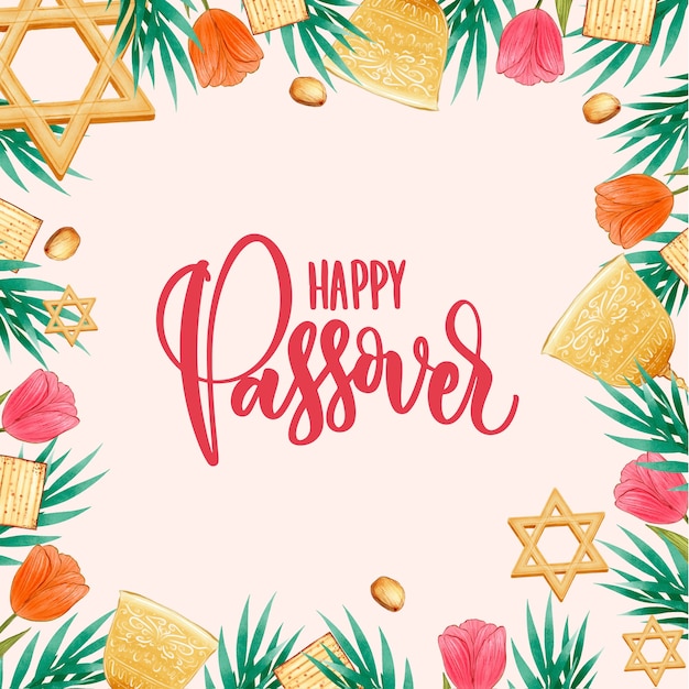 Watercolor passover background