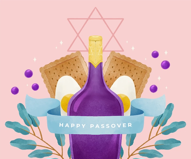 Watercolor passover illustration