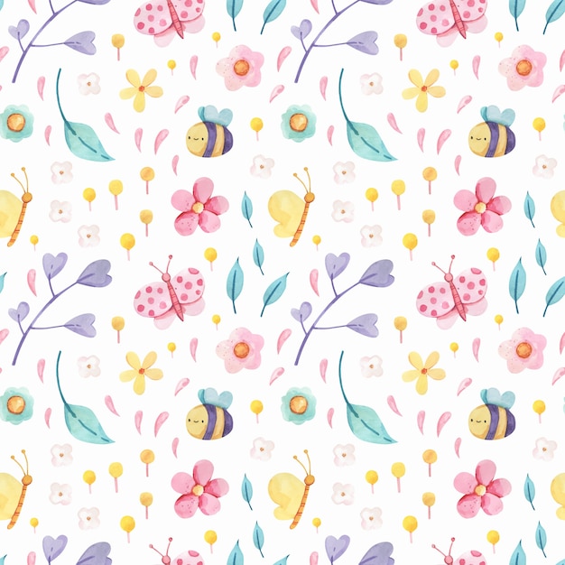 Watercolor pastel pattern design for summertime season