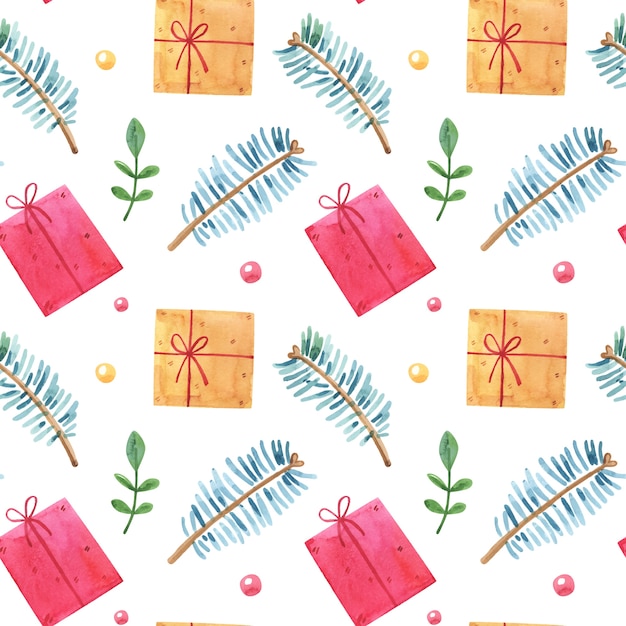 Free Vector watercolor pattern design for christmas season celebration