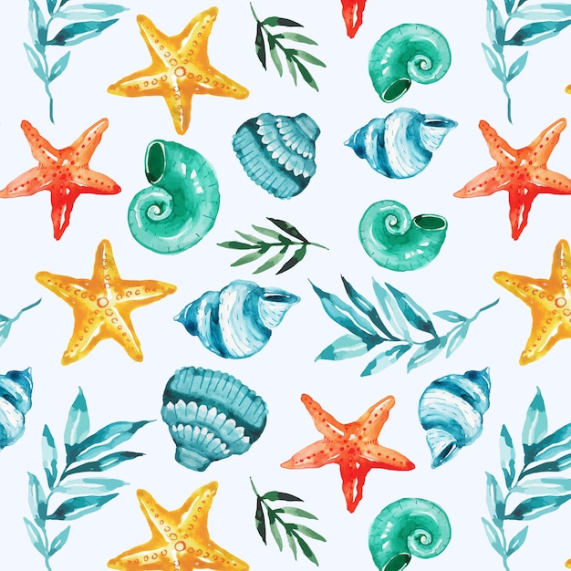 Watercolor pattern design for summer season