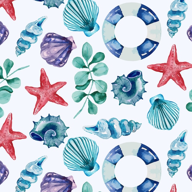 Free vector watercolor pattern design for summer season