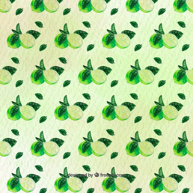 Free vector watercolor pattern of green limes