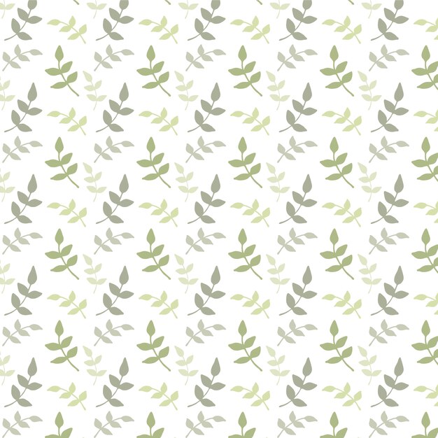 Watercolor pattern with green leaves