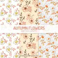 Free vector watercolor patterns with autumnal flowers