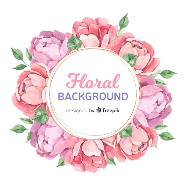 Free Vector watercolor peony flower background