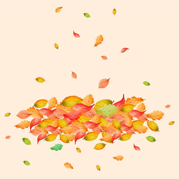 Free vector watercolor pile of leaves