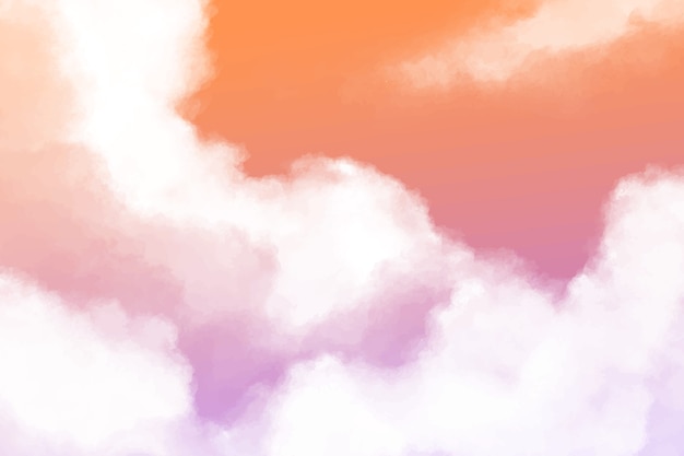 Free Vector watercolor pink cotton clouds background